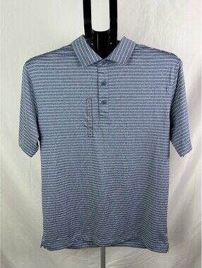 Walter Hagen Men's P11 Classic Stripe Polo Mid Blue Size S  New(Item 459)